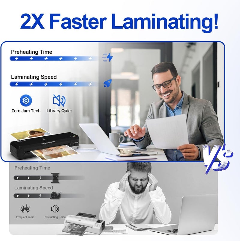 OFITECH 9 inch Laminator Machine with 40 Laminating Sheets, A4 Thermal Laminator with 2-Min Faster Preheat, Laminating Machine 8.5 x 11 for Office, School and Home Use, Auto Shut-Off, NTC Technology - Image 4